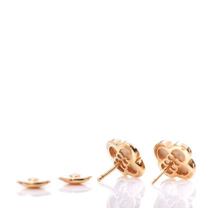 Van Cleef & Arpels 18K Yellow Gold Mother of Pearl Pure Alhambra Earrings 3 of 5