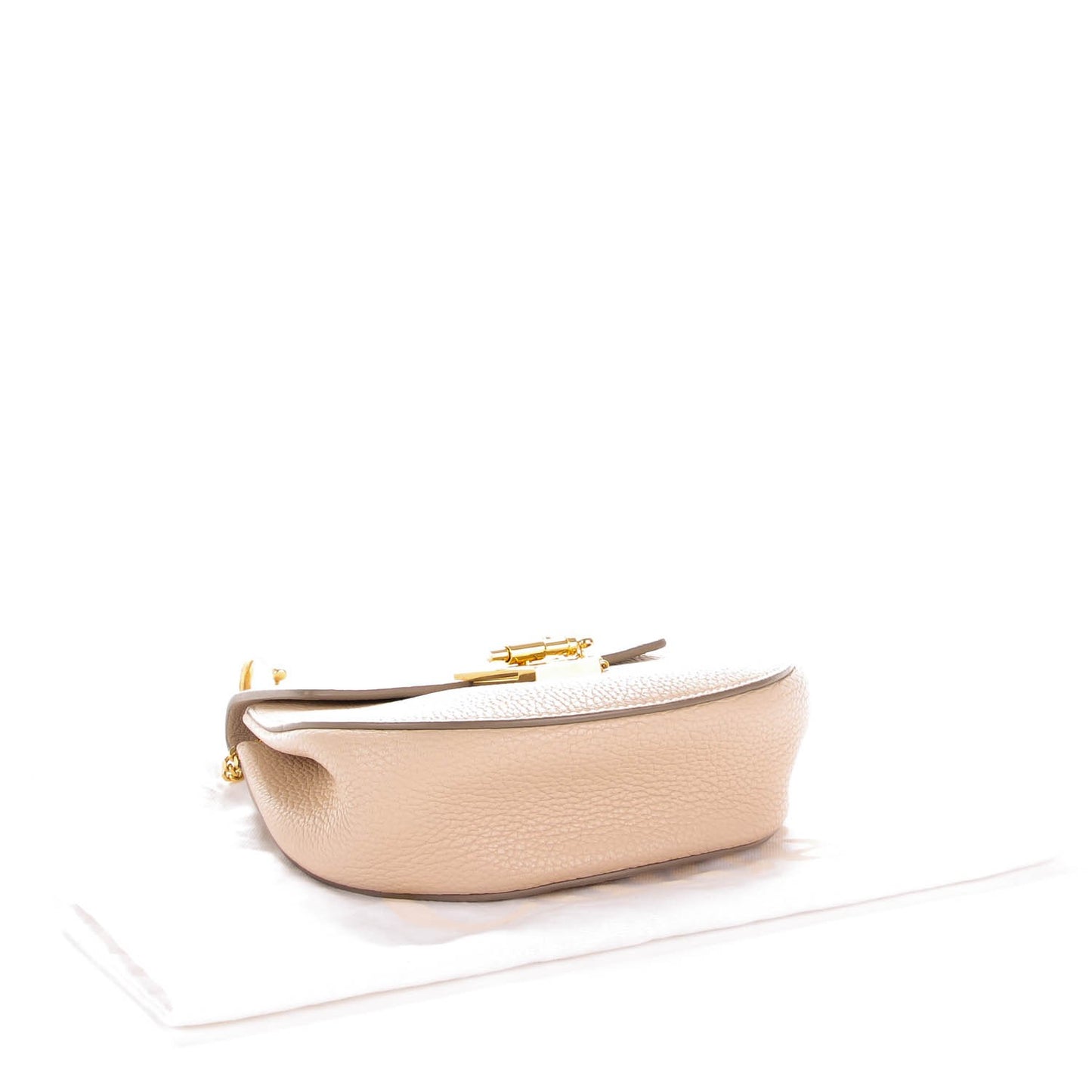 Grained Lambskin Mini Drew Shoulder Bag Abstract White