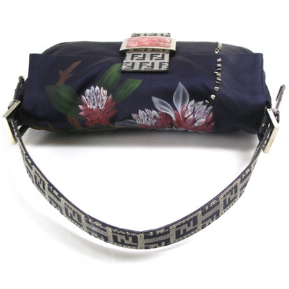 Fendi Satin Floral Baguette Navy 5 of 11