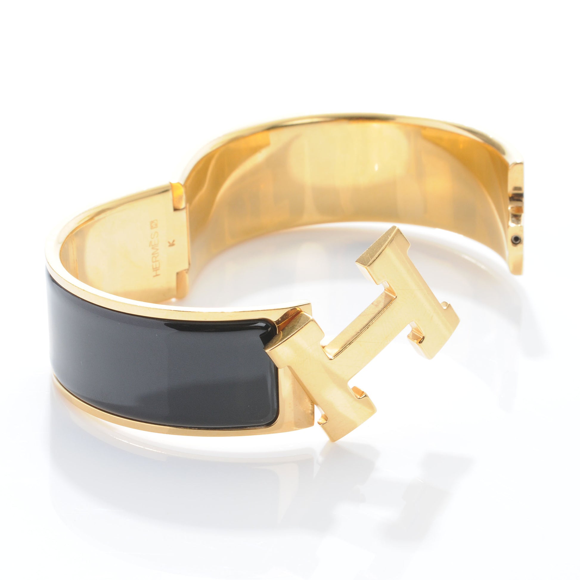 Hermes Enamel Wide Clic Clac H Bracelet PM Black 3 of 5