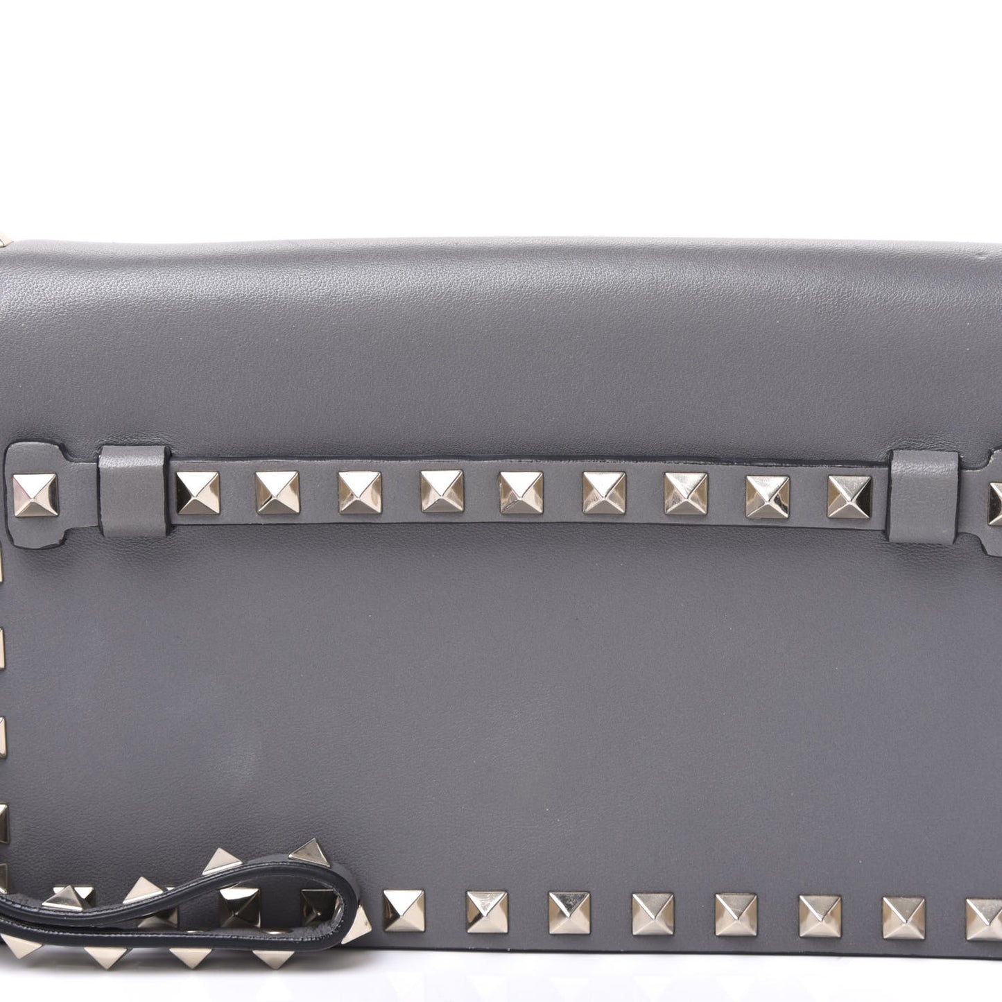 Nappa Small Rockstud Wristlet Clutch Grey
