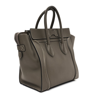 Celine Drummed Calfskin Mini Luggage Souris 3 of 10