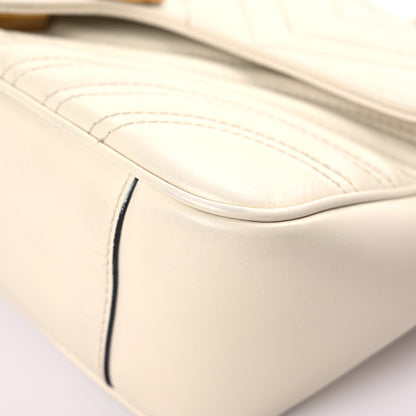 Gucci Calfskin Matelasse Small GG Marmont Shoulder Bag White 9 of 19