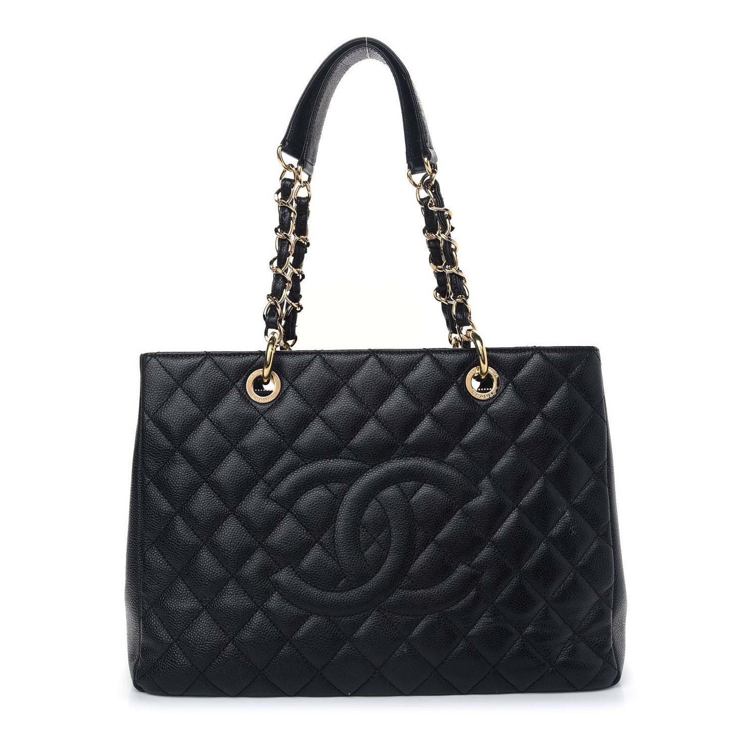 Caviar Quilted Grand Shopping Tote GST Black
