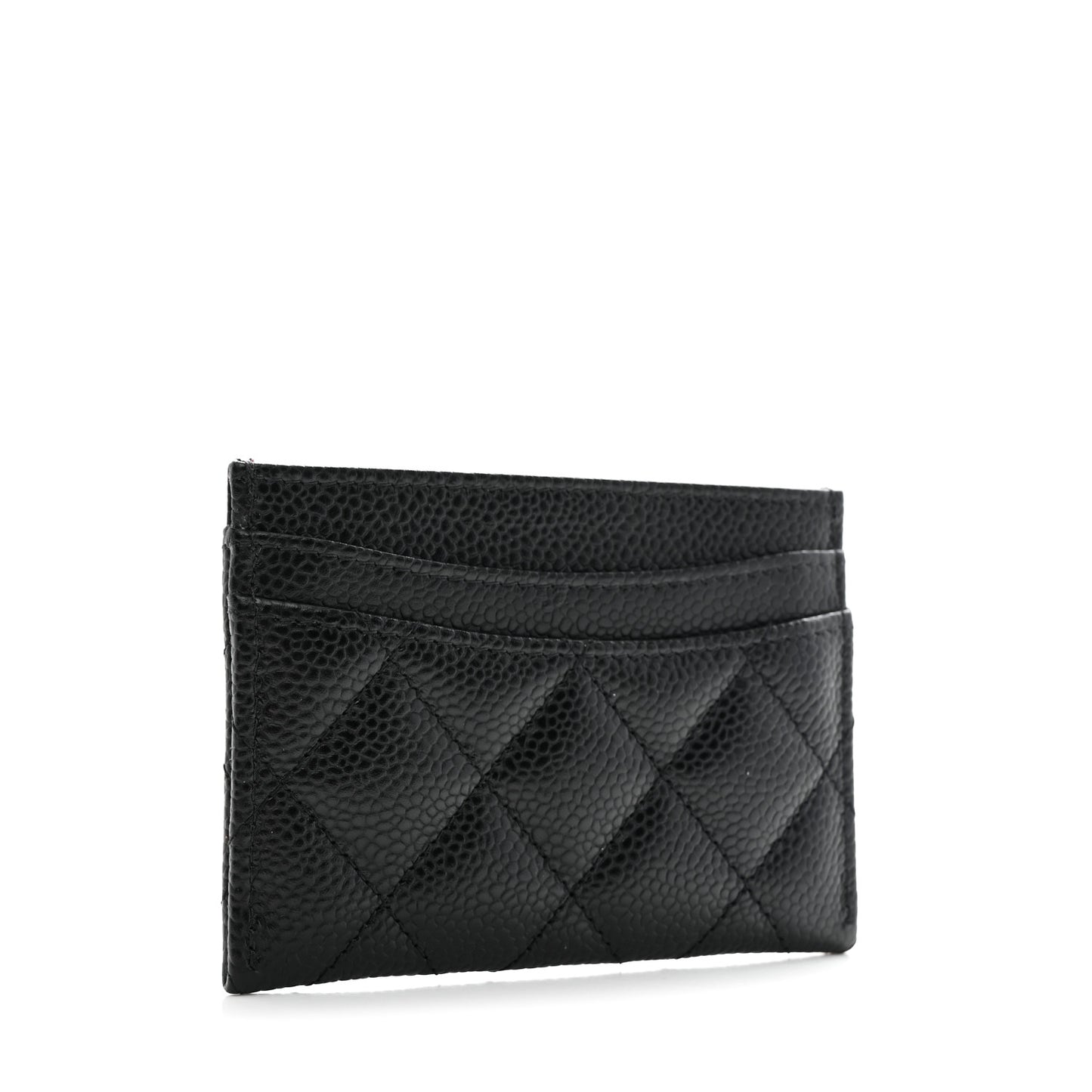 Caviar Quilted Card Holder Black