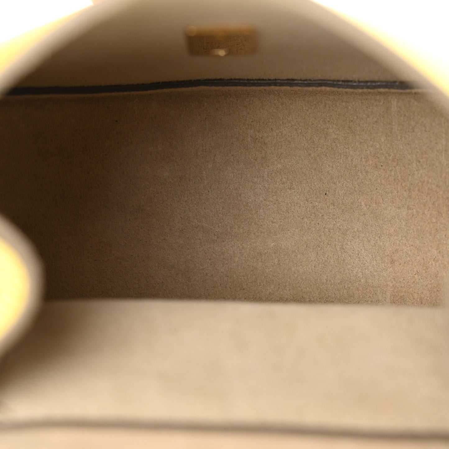 Grained Calfskin Lambskin Mini Bi-Color Drew Shoulder Bag Yellow Beige