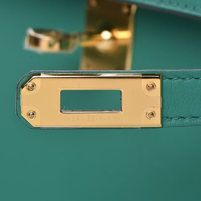 Hermes Swift Kelly Pochette Clutch Vert Vertigo 13 of 28