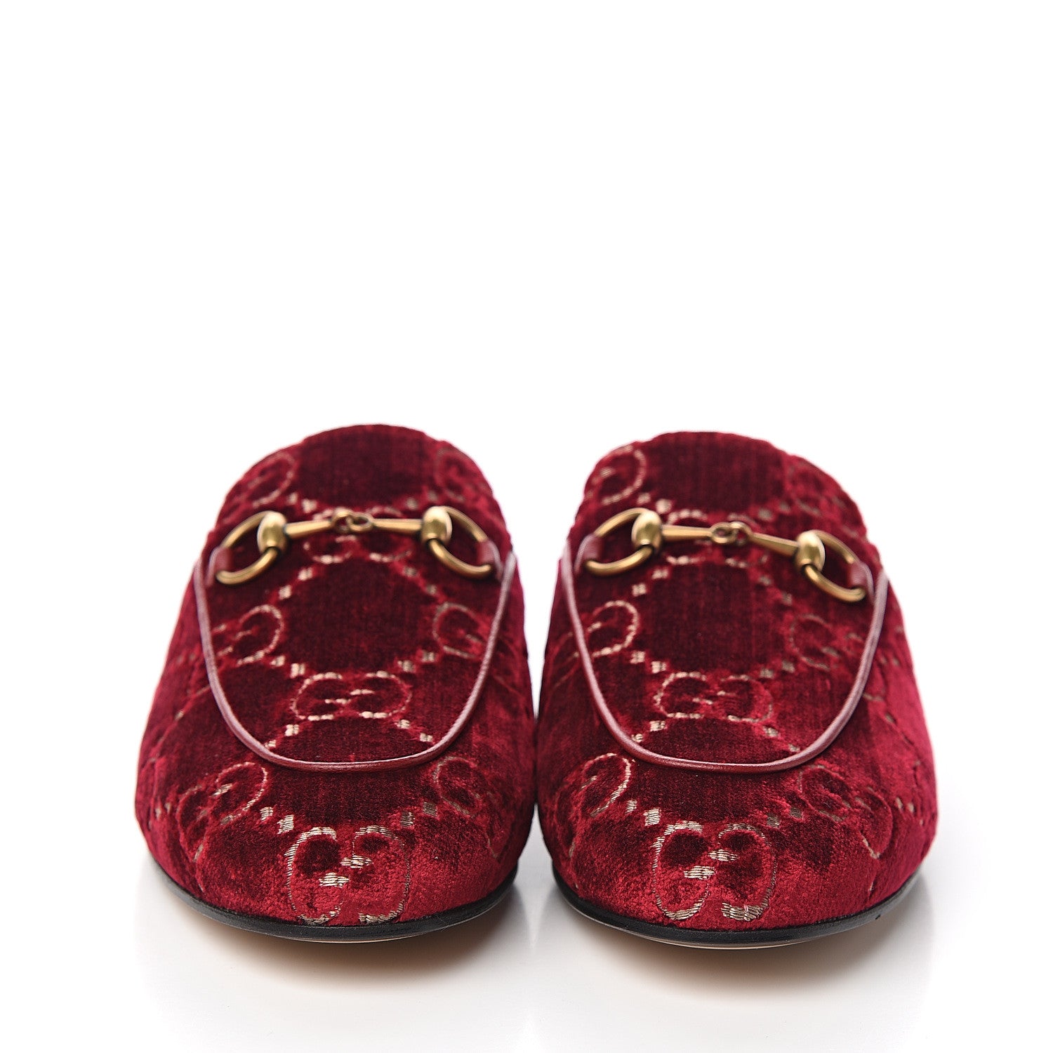 Gucci Velvet GG Monogram Womens Princetown Slippers 35.5 Red Cipria 2 of 9