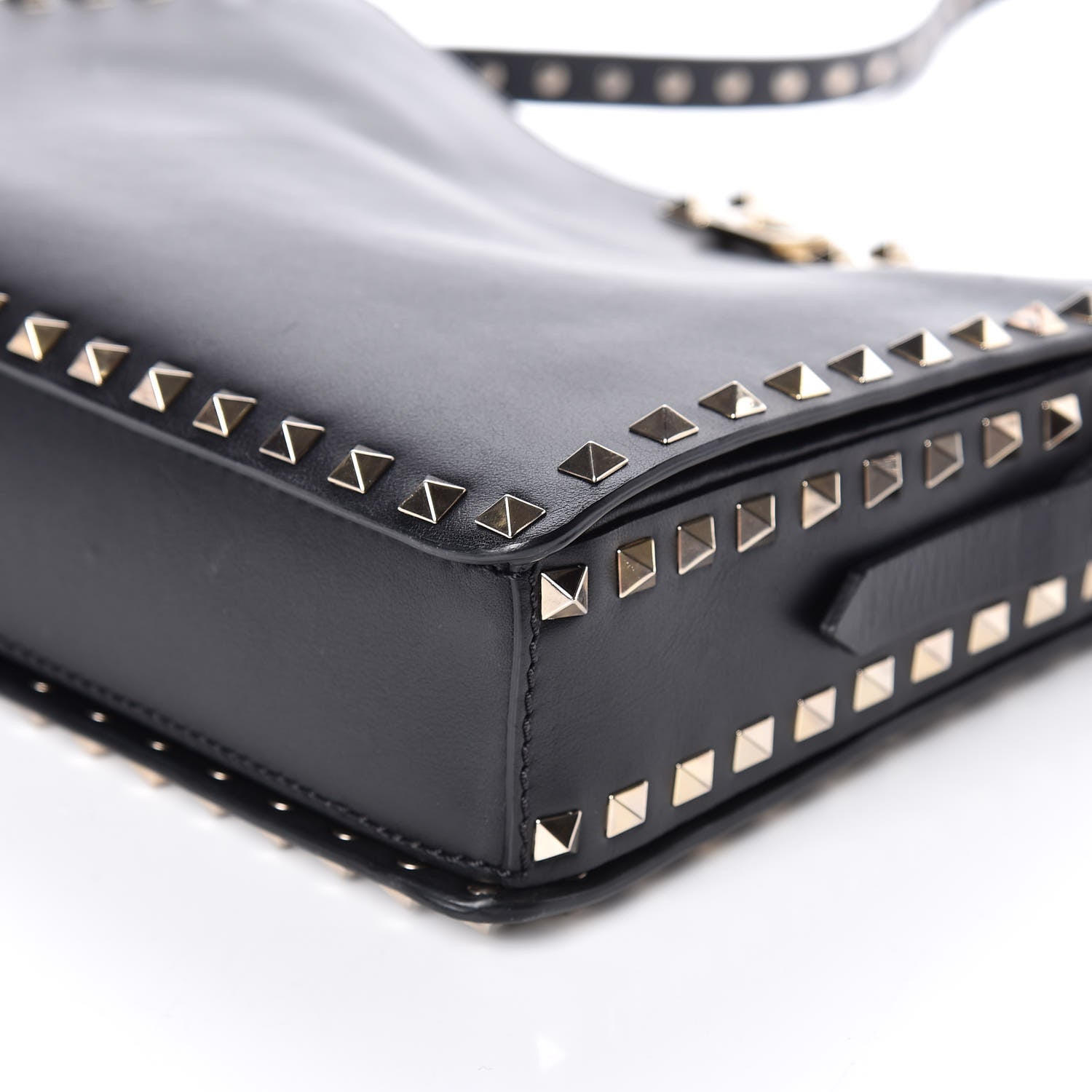 Valentino Garavani Vitello Small Rockstud Flip-Lock Messenger Bag Black 7 of 8