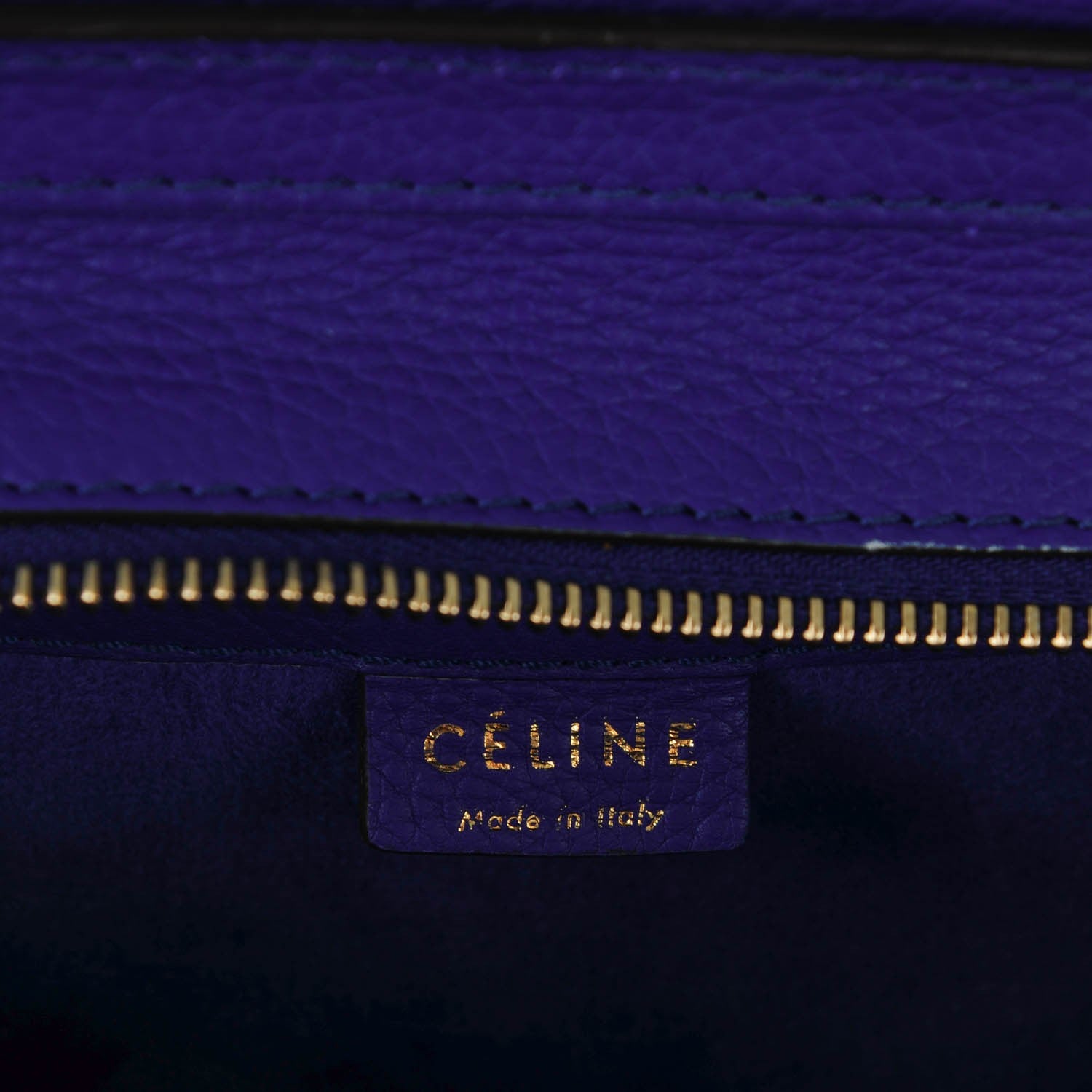 Celine Drummed Calfskin Nano Luggage Indigo 7 of 8