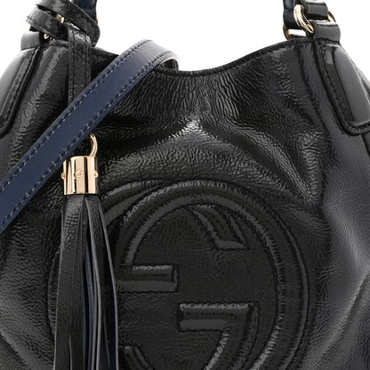 Gucci Vernice Naplack Small Soho Shoulder Bag Uniform Blue 8 of 12