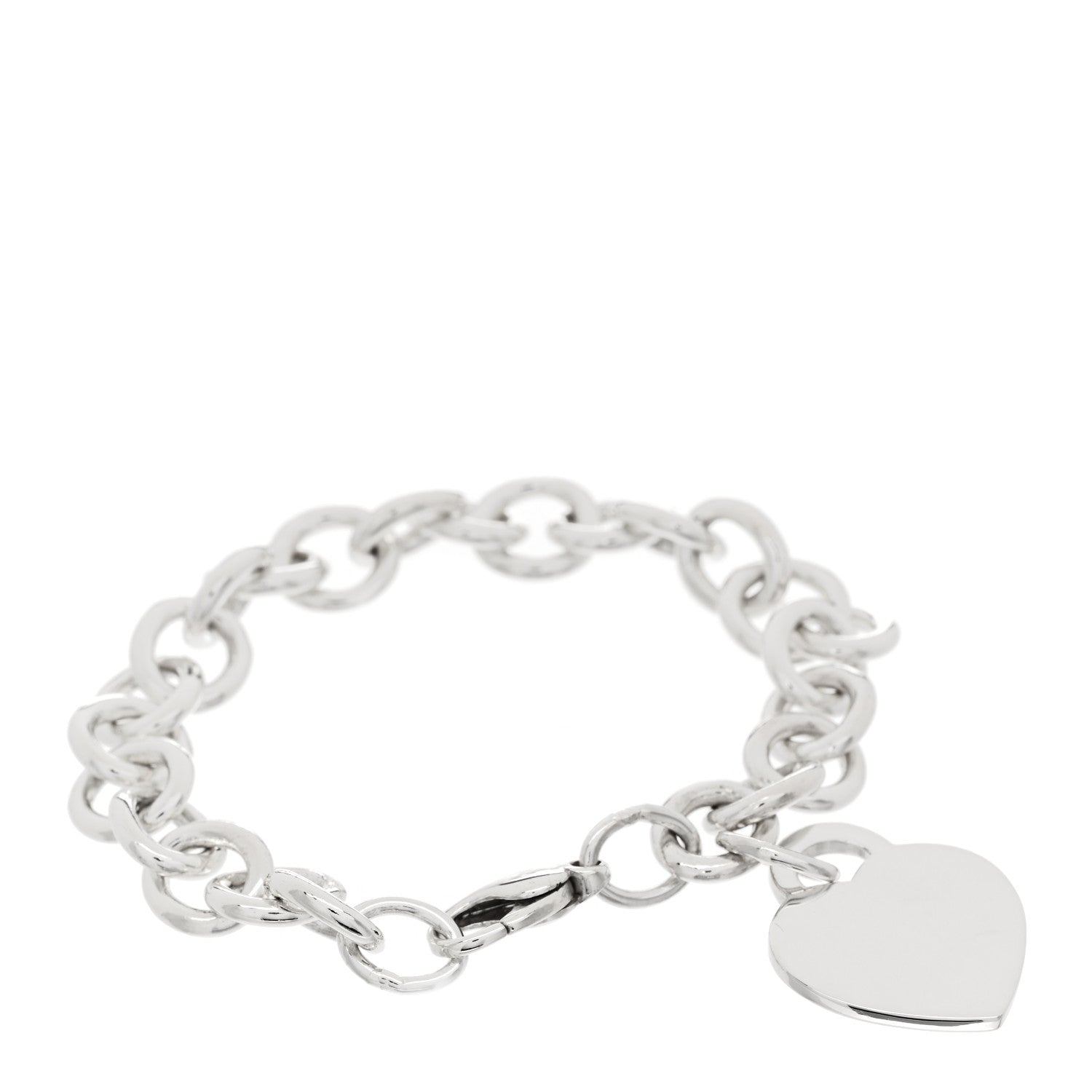 Tiffany Sterling Silver Heart Tag Charm Bracelet 1 of 3