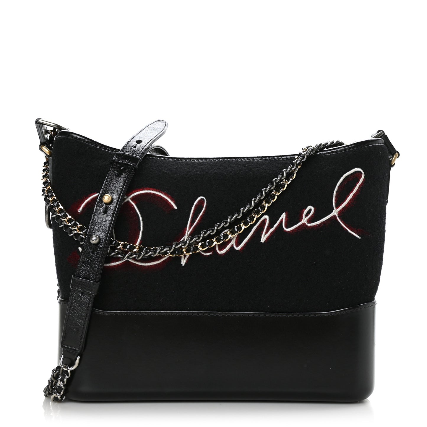 Wool Embroidered Medium Gabrielle Hobo
