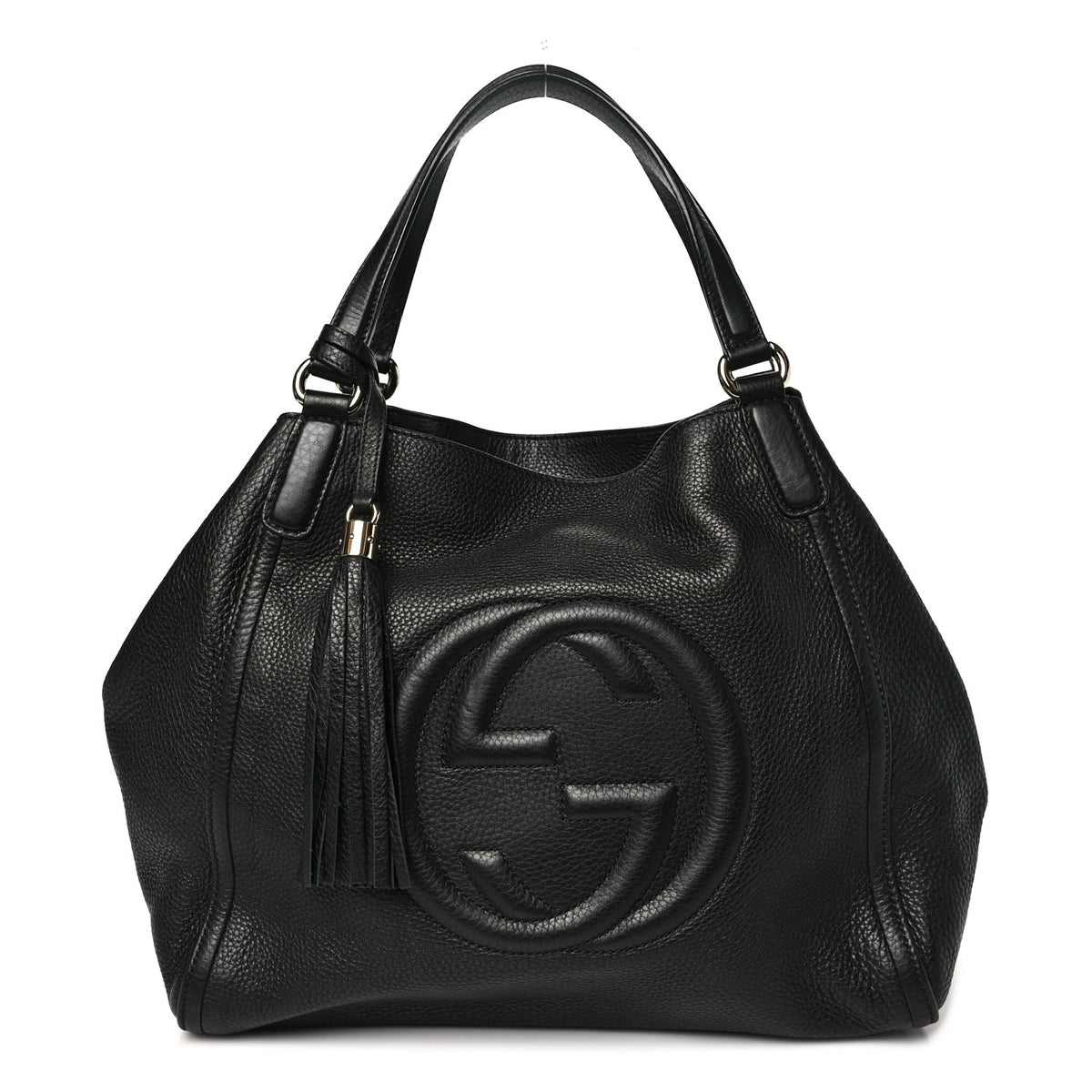 Gucci Pebbled Calfskin Medium Soho Shoulder Bag Black 1 of 10