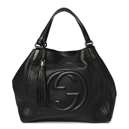 Gucci Pebbled Calfskin Medium Soho Shoulder Bag Black 1 of 10