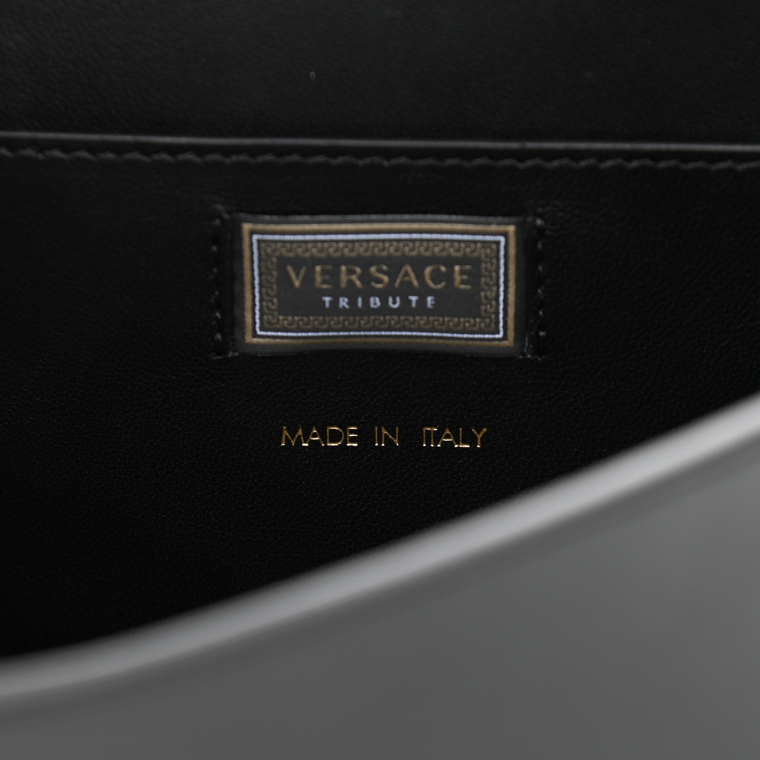 Versace Nappa Whipstitch Icon Western Chain Shoulder Bag Black 7 of 10