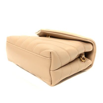 Saint Laurent Calfskin Y Quilted Monogram Toy Loulou Crossbody Bag Latte 10 of 10