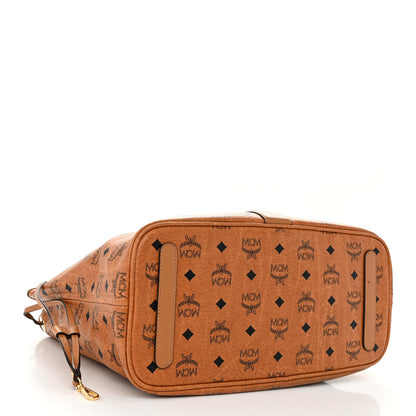 MCM Visetos Medium Liz Reversible Shopper Tote Cognac 4 of 16