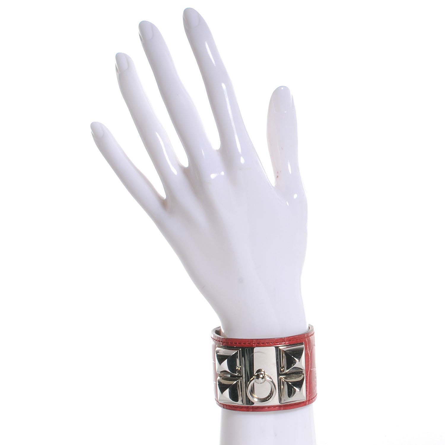 Hermes Shiny Alligator Collier De Chien CDC Bracelet S Bougainvillea 2 of 6