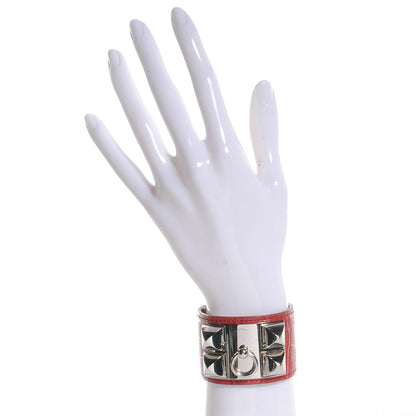 Hermes Shiny Alligator Collier De Chien CDC Bracelet S Bougainvillea 2 of 6