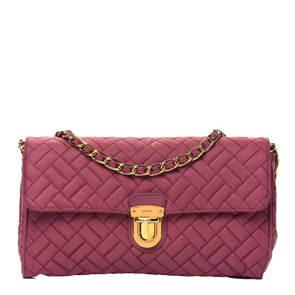 Prada Tessuto Nylon Impuntura Flap Chain Bag Bruyere 1 of 9