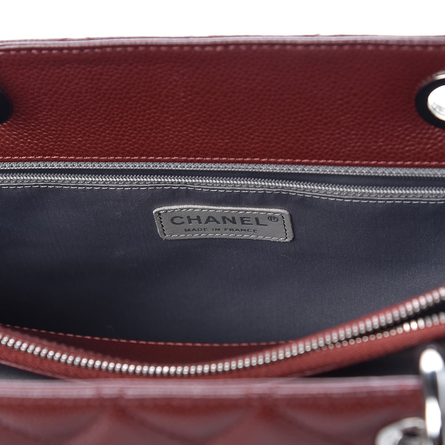 Caviar Quilted Grand Shopping Tote GST Burgundy