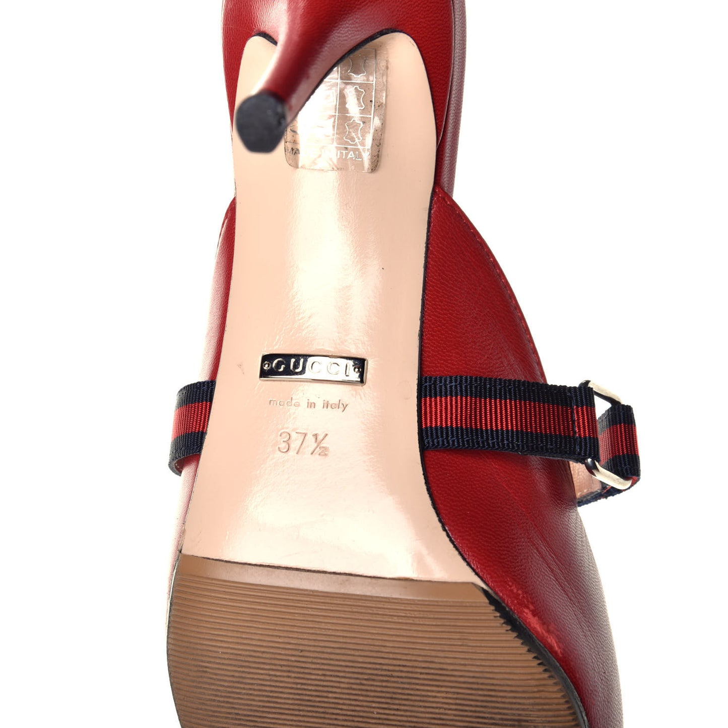 Malaga Kid Sylvie Web Cross Strap Mid-Heel Slides 37.5 Hibiscus Red