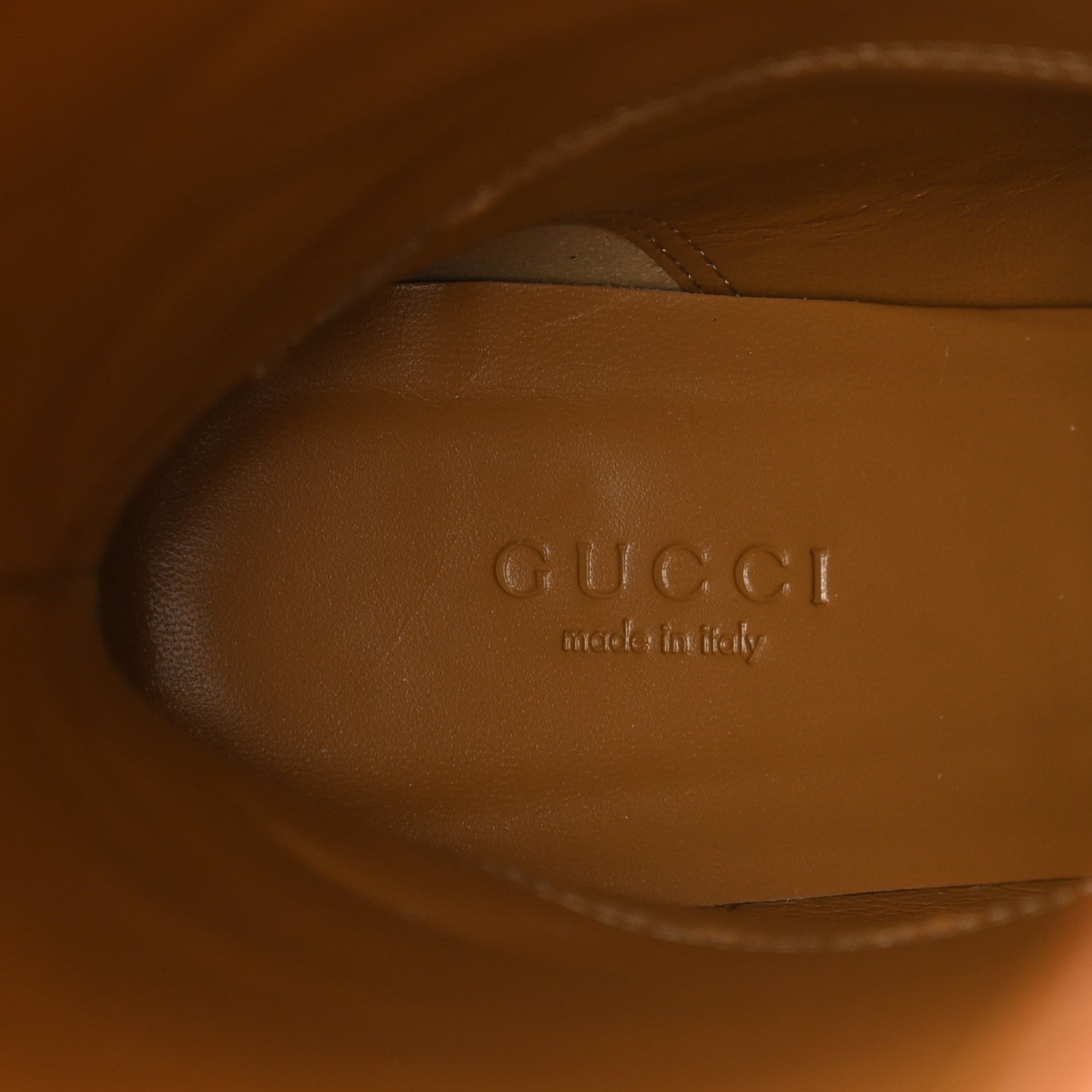 Gucci Calfskin Half Horsebit Tall Boots 39.5 Cognac 6 of 12