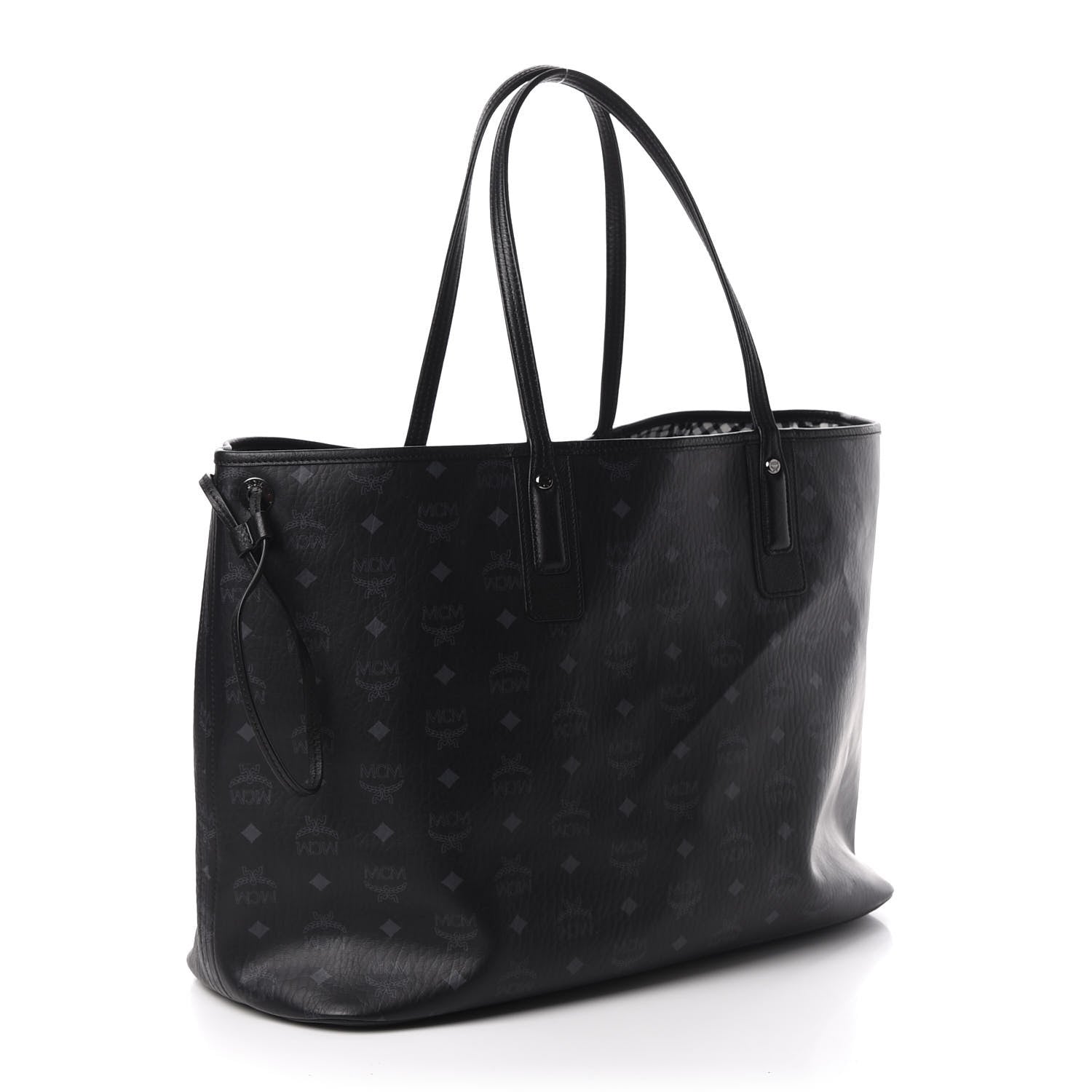 MCM Visetos Large Liz Reversible Shopper Tote Black 4 of 16