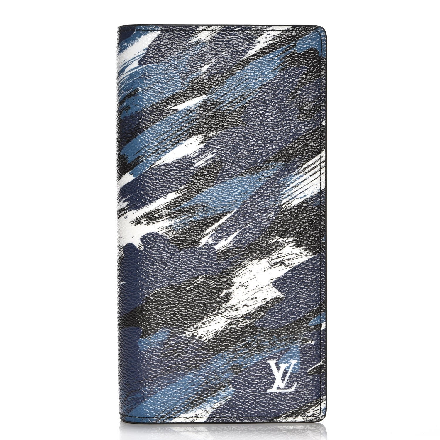 Louis Vuitton Canvas Printed Brushstroke Camouflage Brazza Wallet Blue 1 of 8