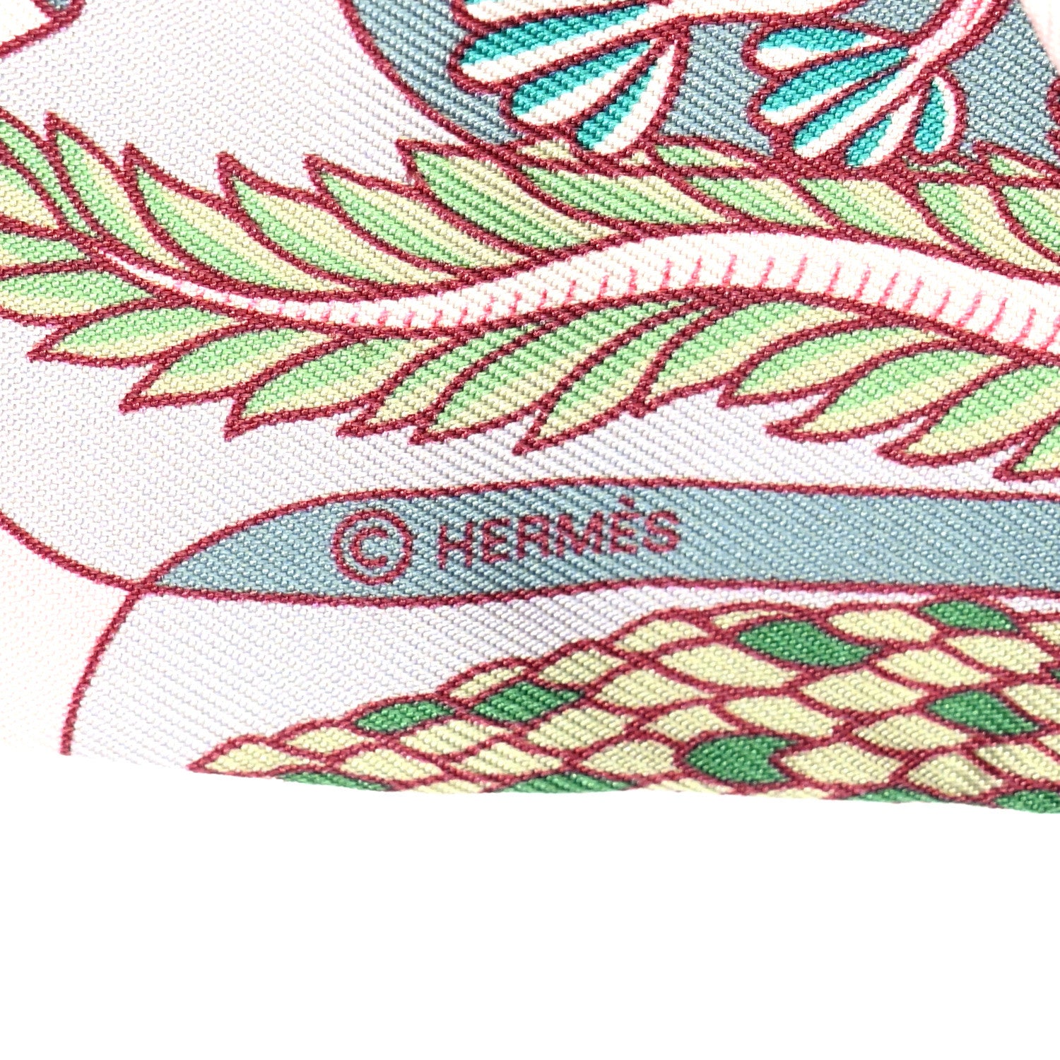 Hermes Silk Exposition Universelle Twilly Rose Poudre Vert 3 of 4