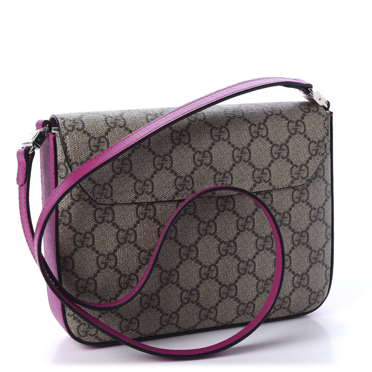 GG Supreme Monogram Childrens Animal Face Messenger Bag Beige Ebony
