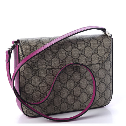 Gucci GG Supreme Monogram Childrens Animal Face Messenger Bag Beige Ebony 2 of 9