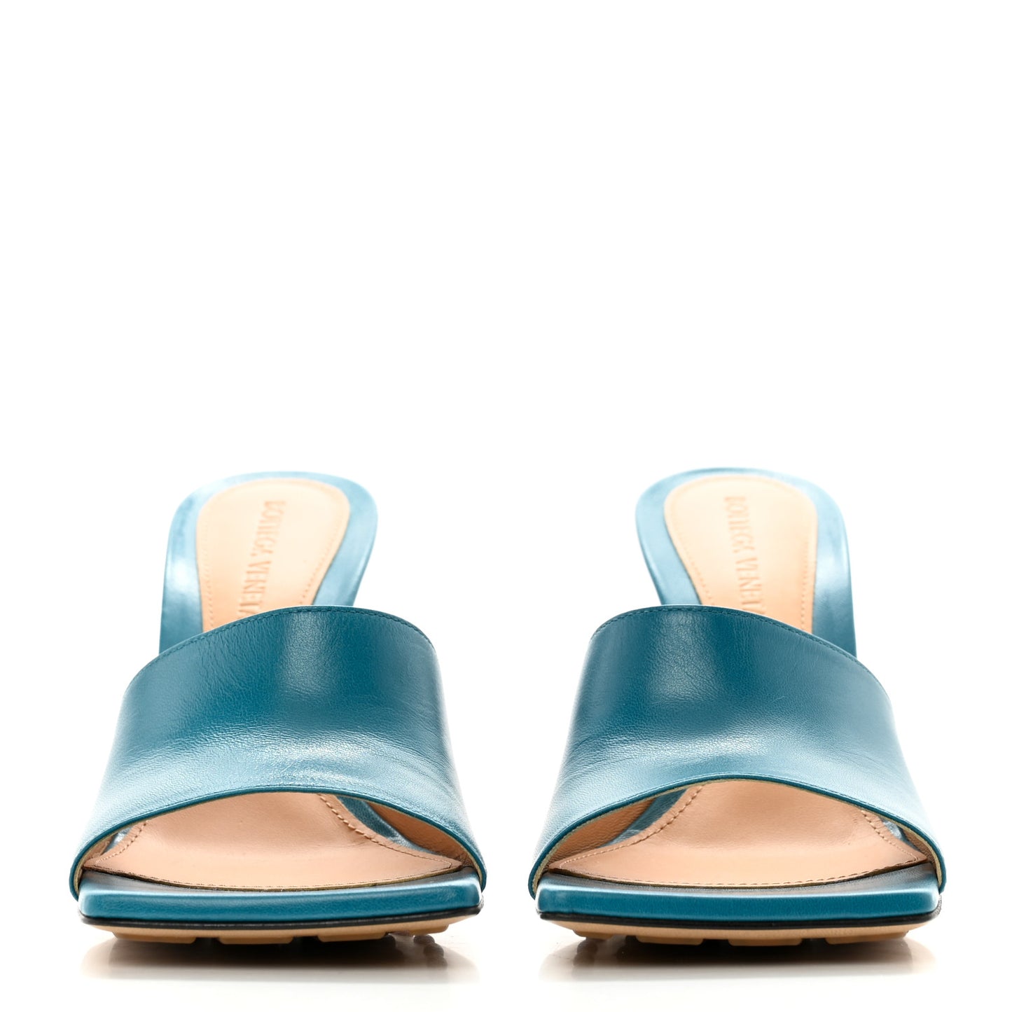 Lambskin Stretch Mule Sandals 37 Vintage Blue