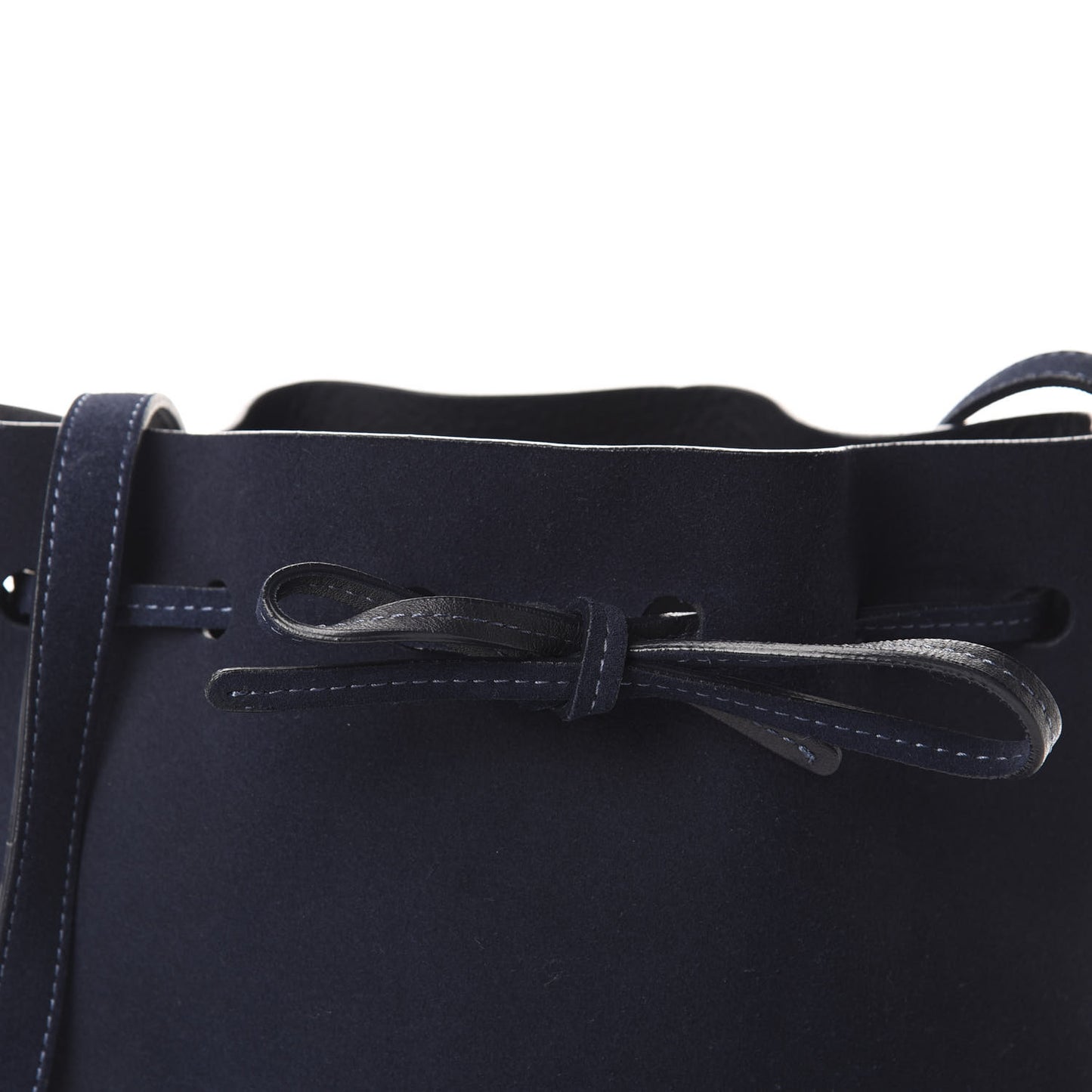 Suede Mini Bucket Bag Navy