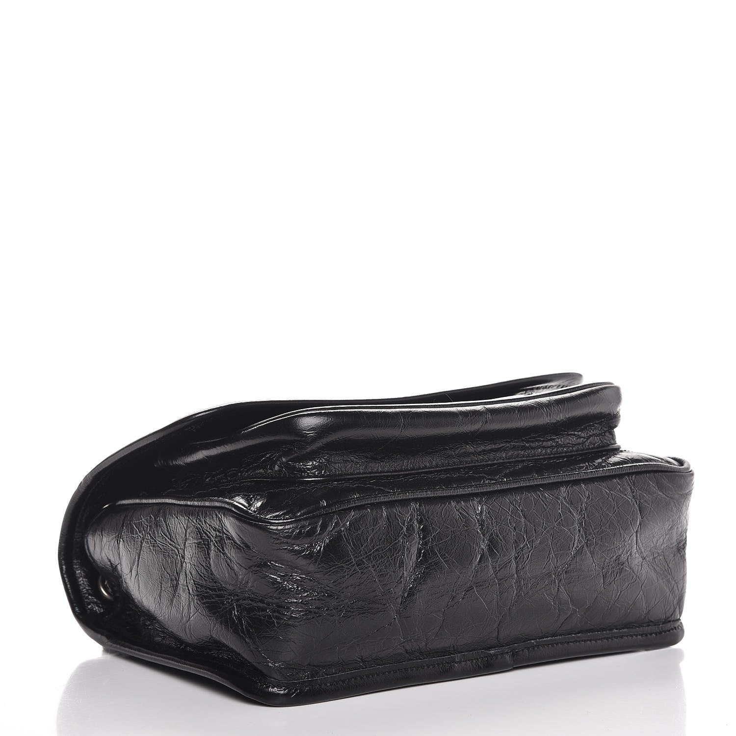 Saint Laurent Crinkled Calfskin Matelasse Monogram Baby Niki Chain Satchel Black 4 of 8