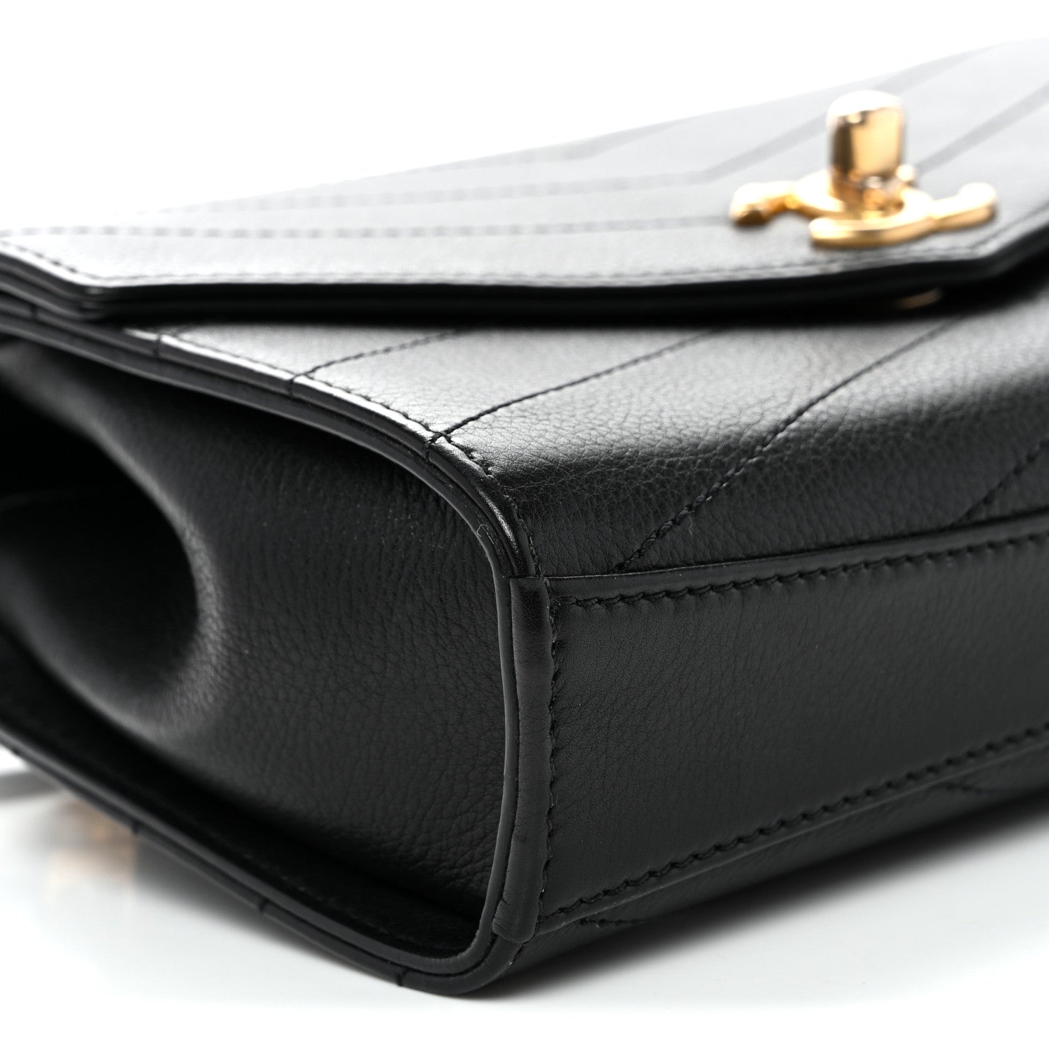 Chanel Calfskin Chevron Stitched Coco Waist Bag Black 9 of 10