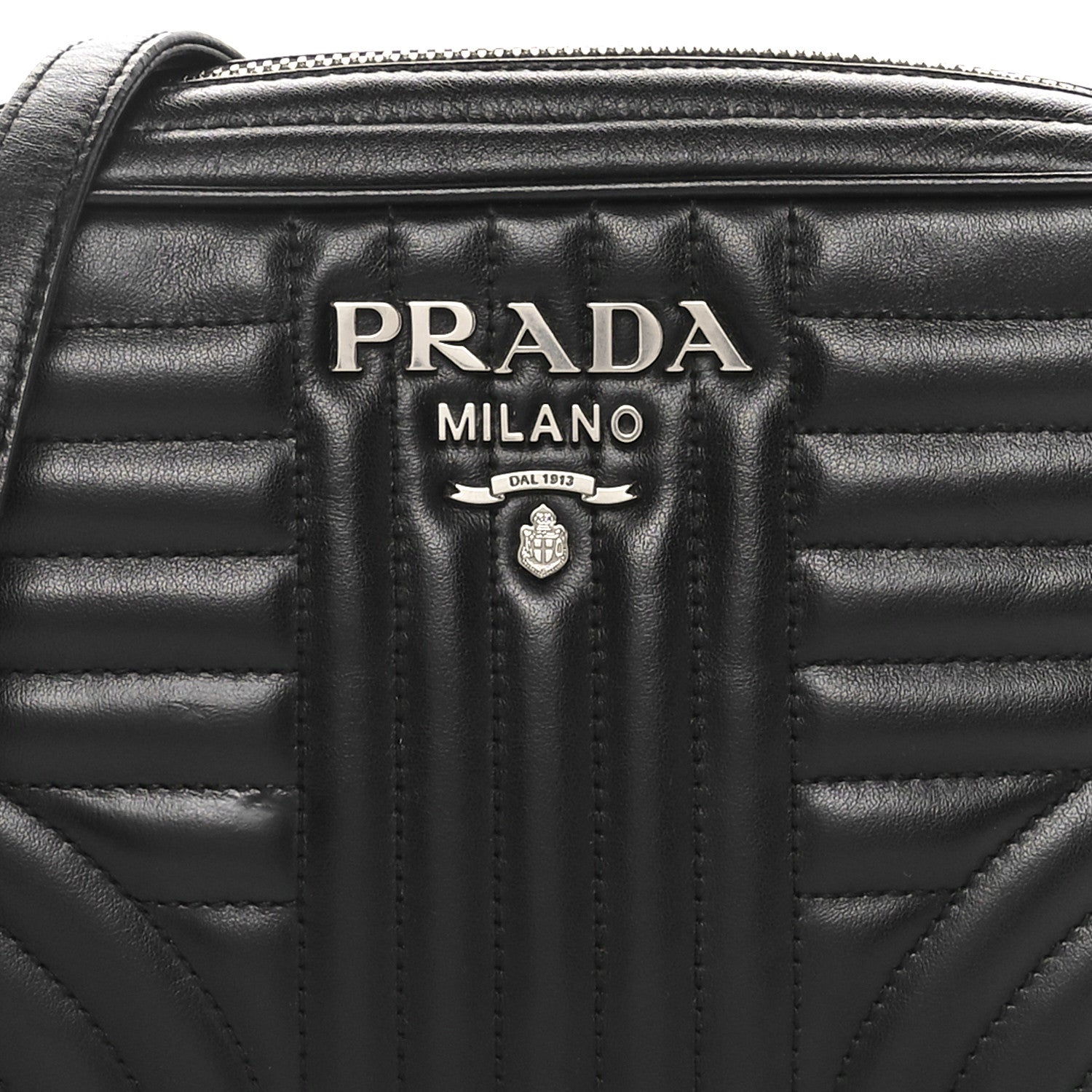 Prada Soft Calfskin Diagramme Camera Bag Black 7 of 9
