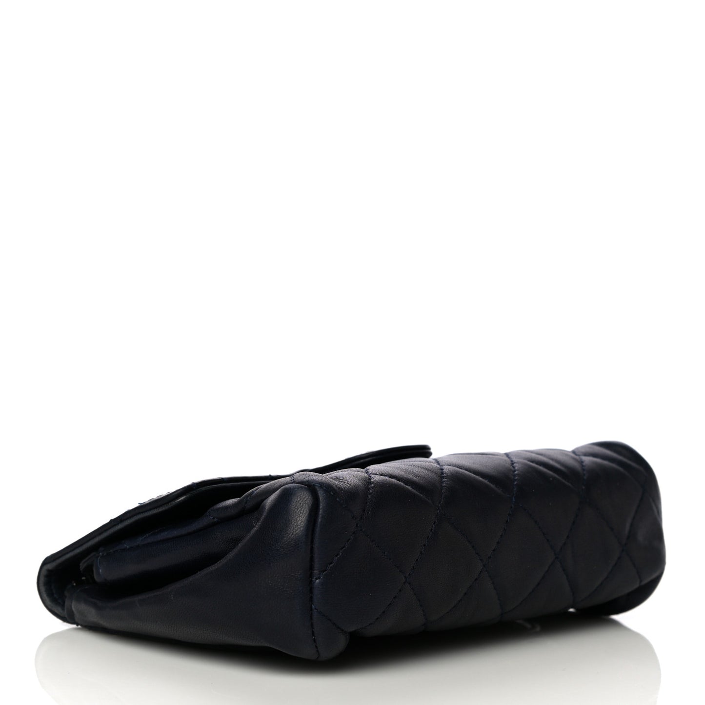 Lambskin Quilted Flap Cosmetic Case Blue