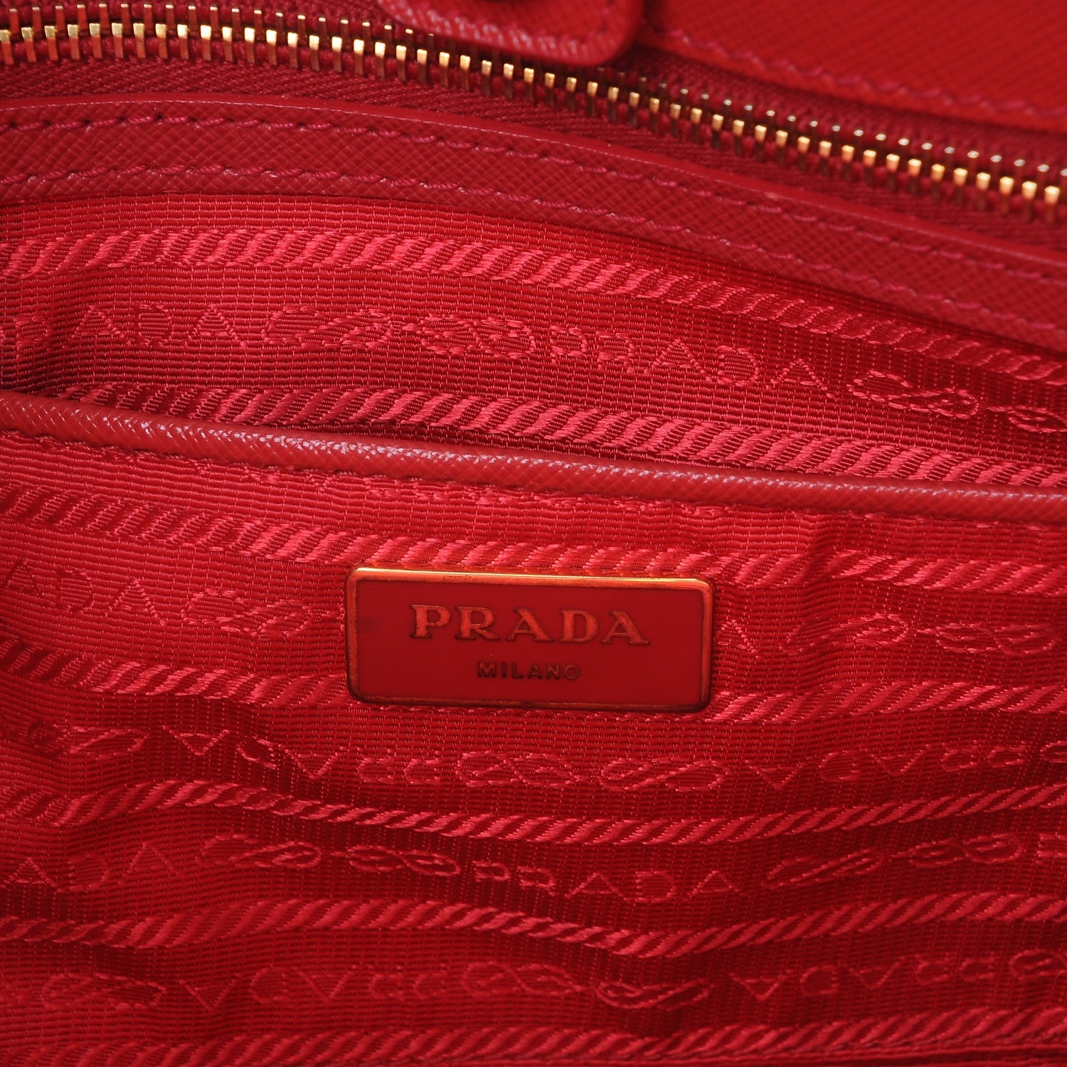 Prada Saffiano Lux Large Tote Fuoco 6 of 8