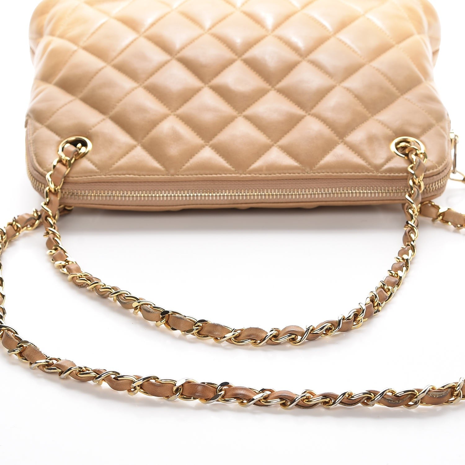 Chanel Lambskin Quilted Shoulder Bag Beige 21 of 21