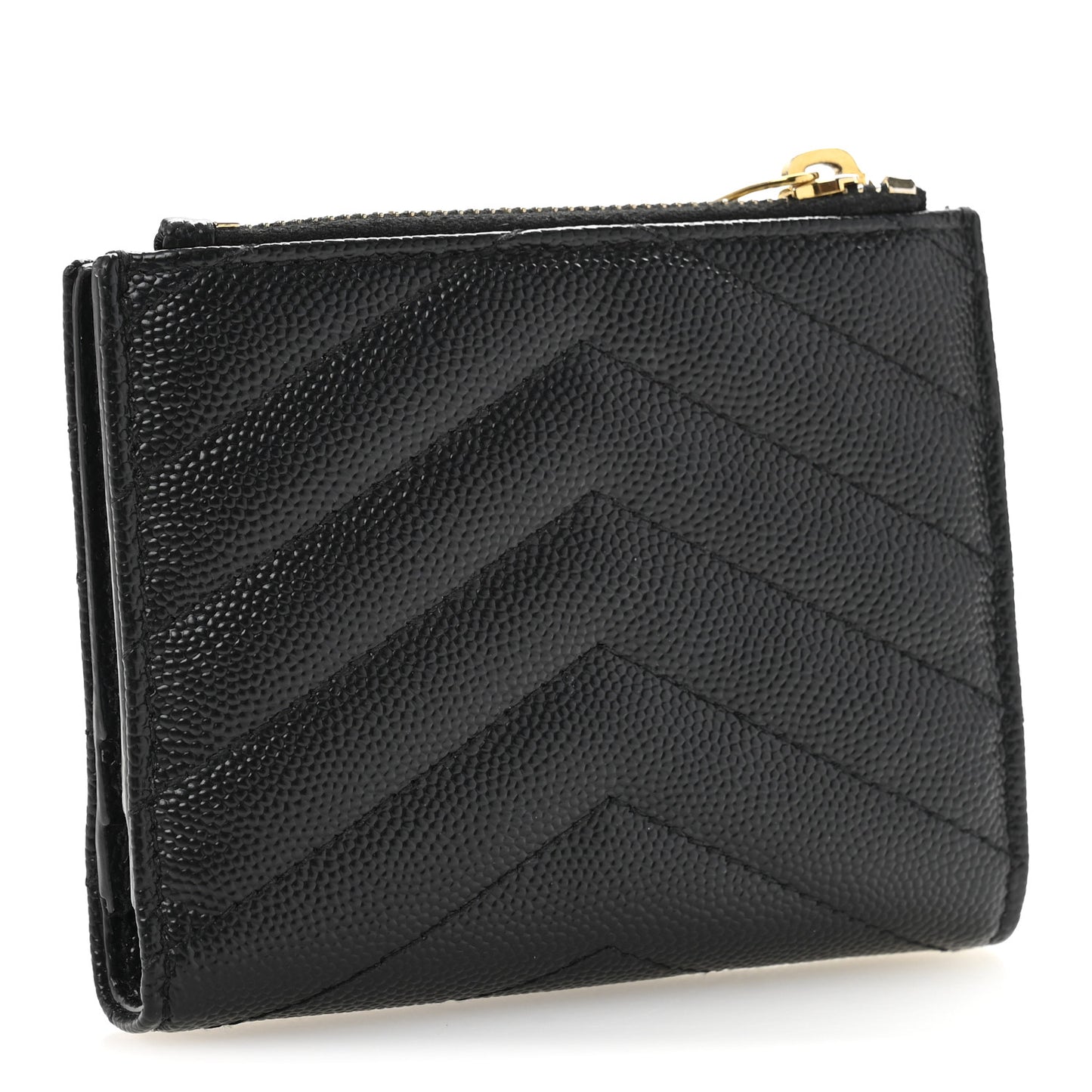 Grain De Poudre Matelasse Chevron Monogram Zipped Card Case Black
