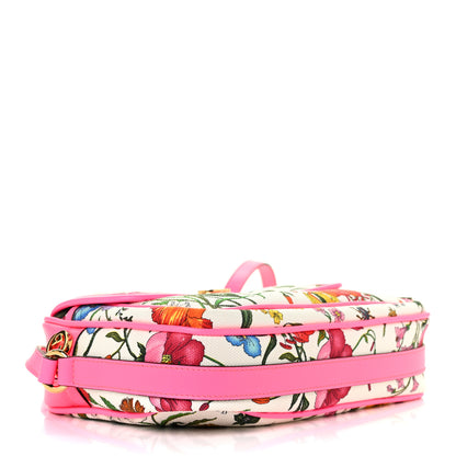 Gucci Canvas Flora Floral Shoulder Bag White Fuchsia Fluo 4 of 9