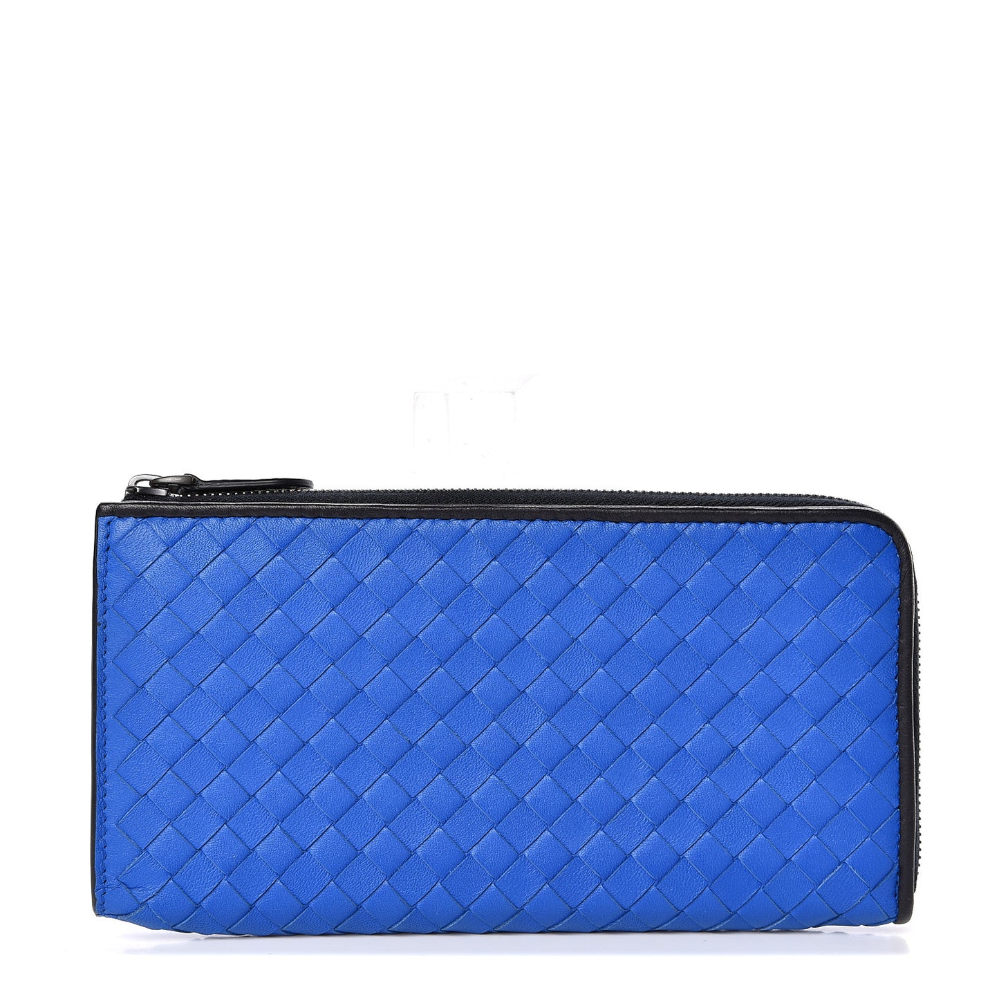 Nappa Intrecciato Zip Around Wallet Blue