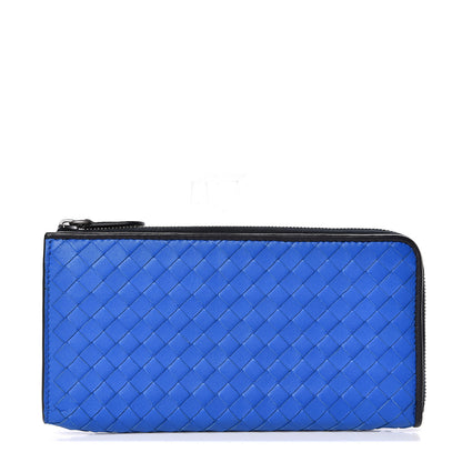 Bottega Veneta Nappa Intrecciato Zip Around Wallet Blue 1 of 7