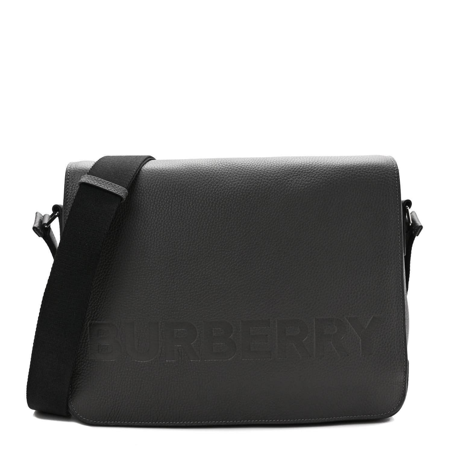 Burberry Calfskin Logo Messenger Charcoal Grey 1 of 7