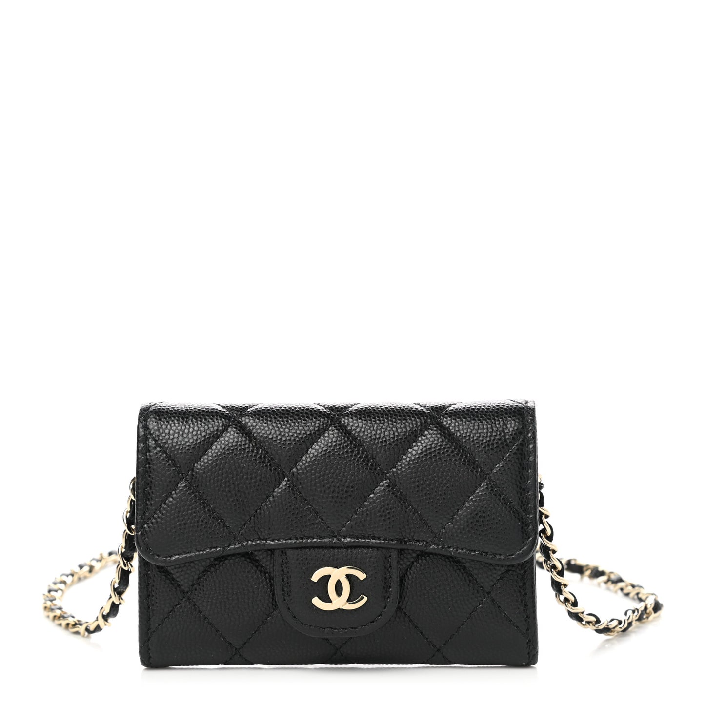 Caviar Quilted Flap Classic Belt Bag Black