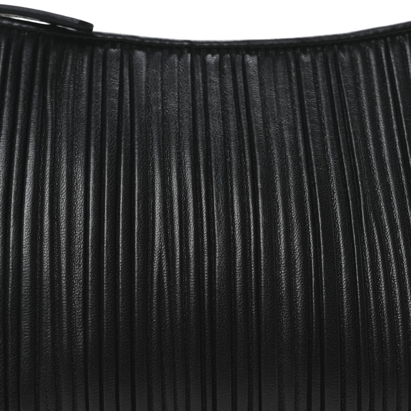 Lambskin Pleated Shoulder Bag Black