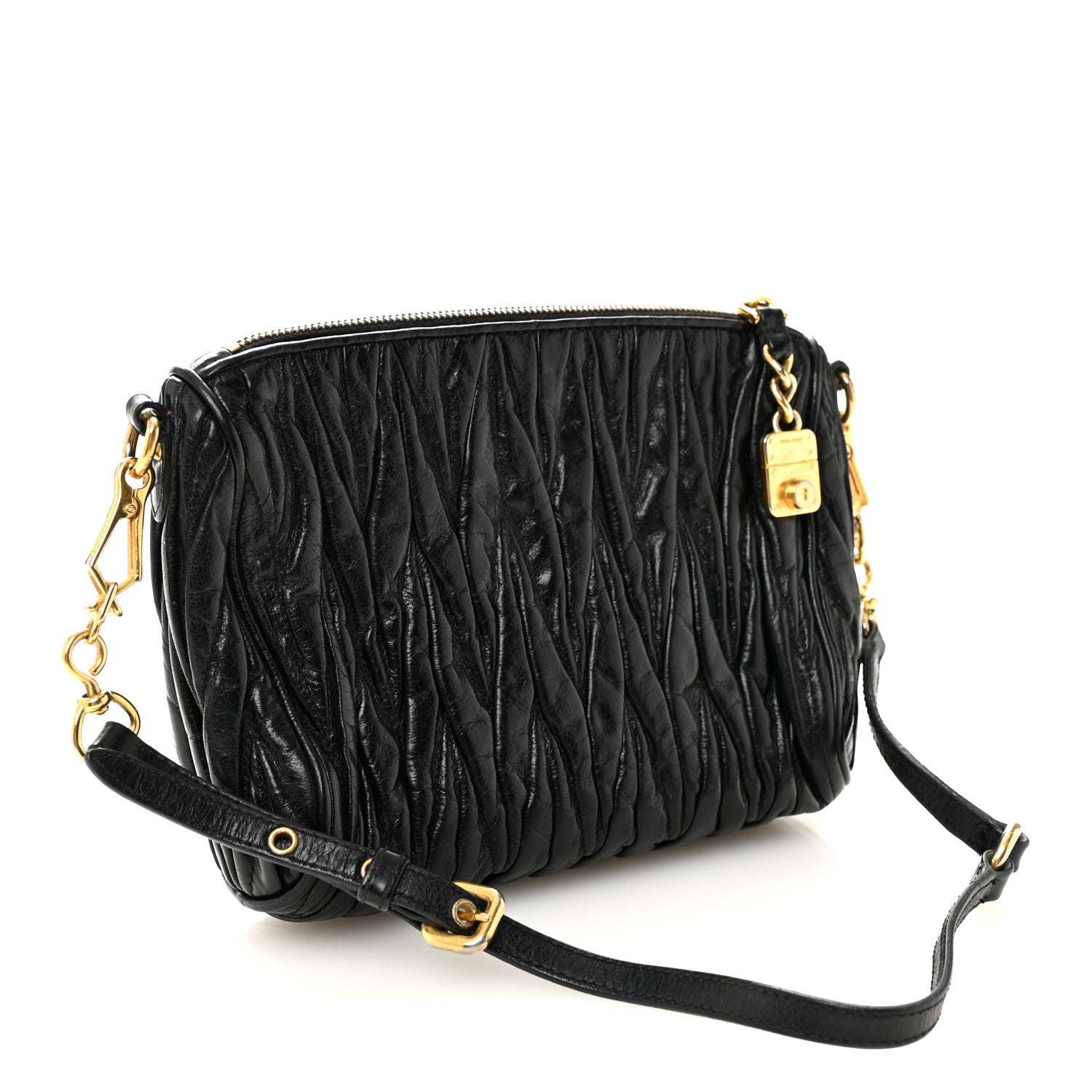 Miu Miu Nappa Matelasse Lux Shoulder Bag Black 5 of 19