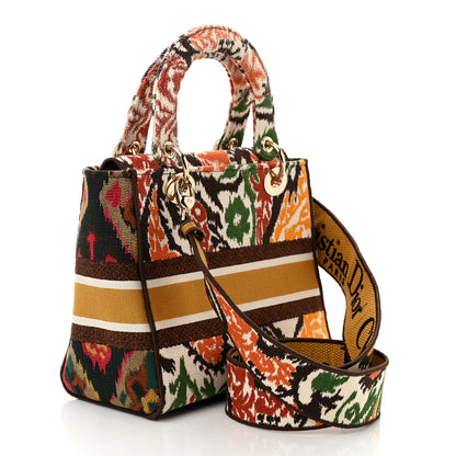 Christian Dior Canvas Embroidered Paisley Medium Lady D-Lite Multicolor 3 of 10